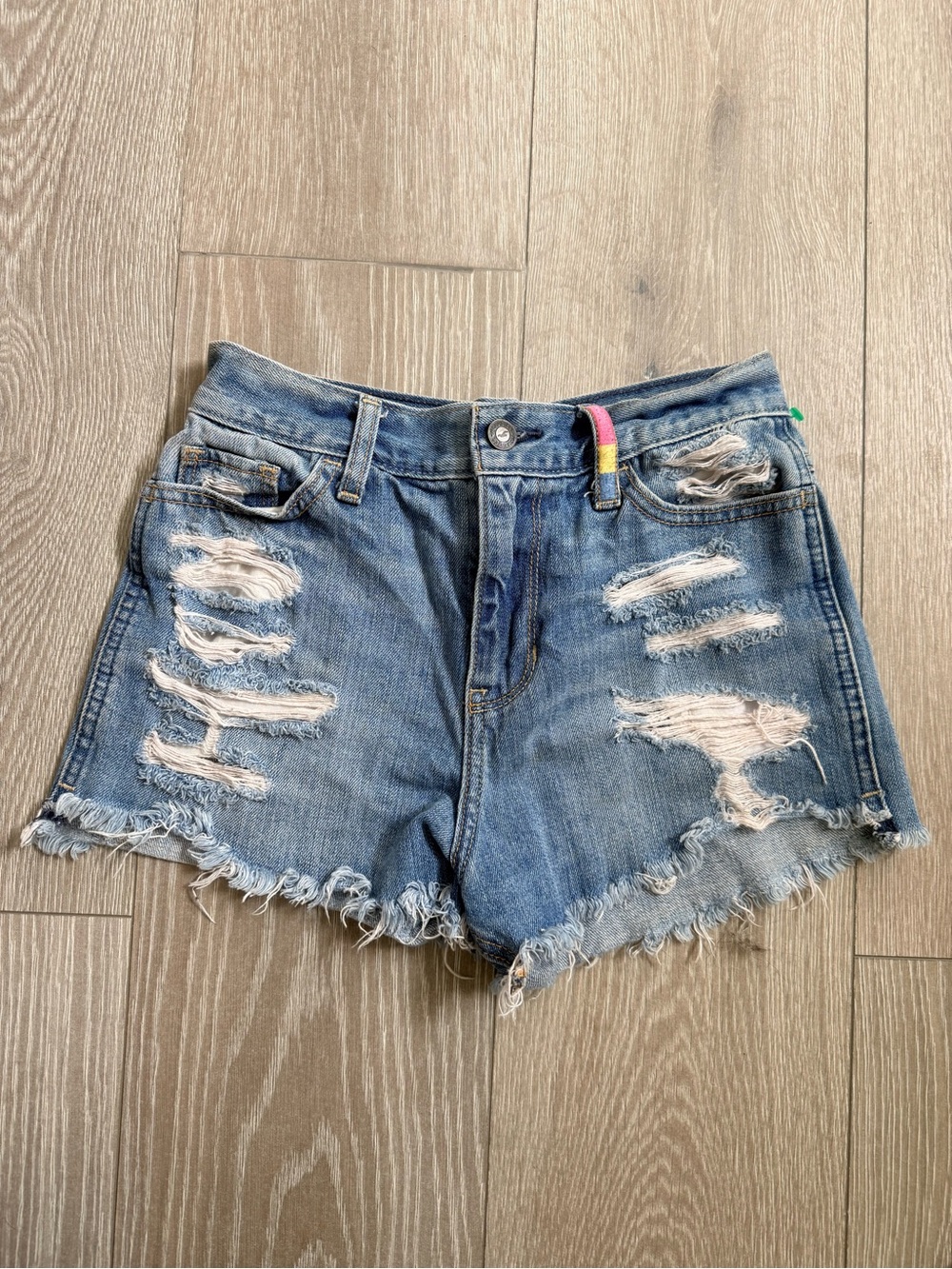 Hollister Distressed Light Blue Denim Shorts 0/24